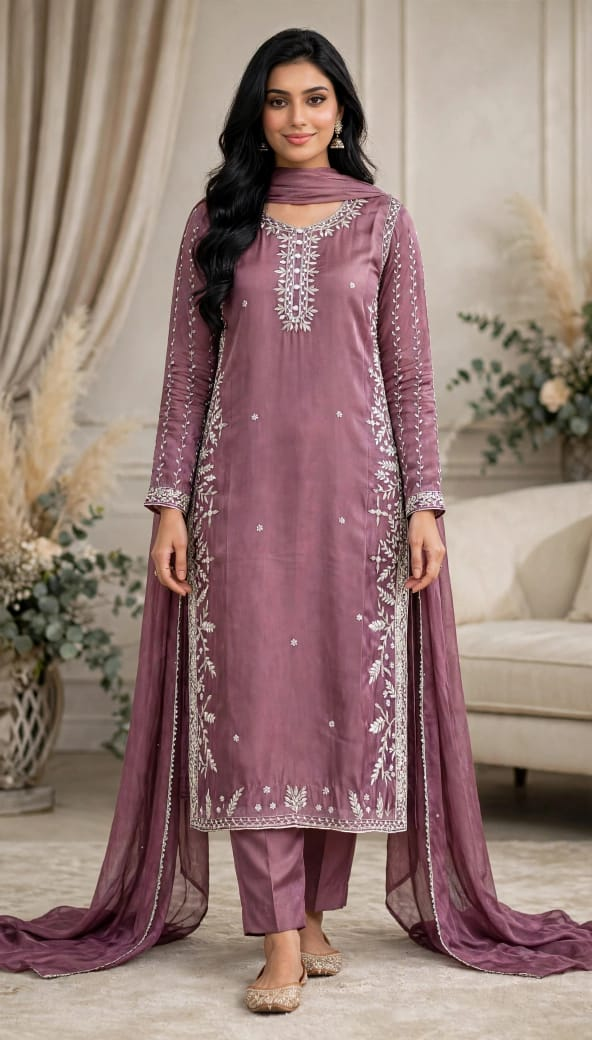 Premium Handwork Embroidered Stitched Suit