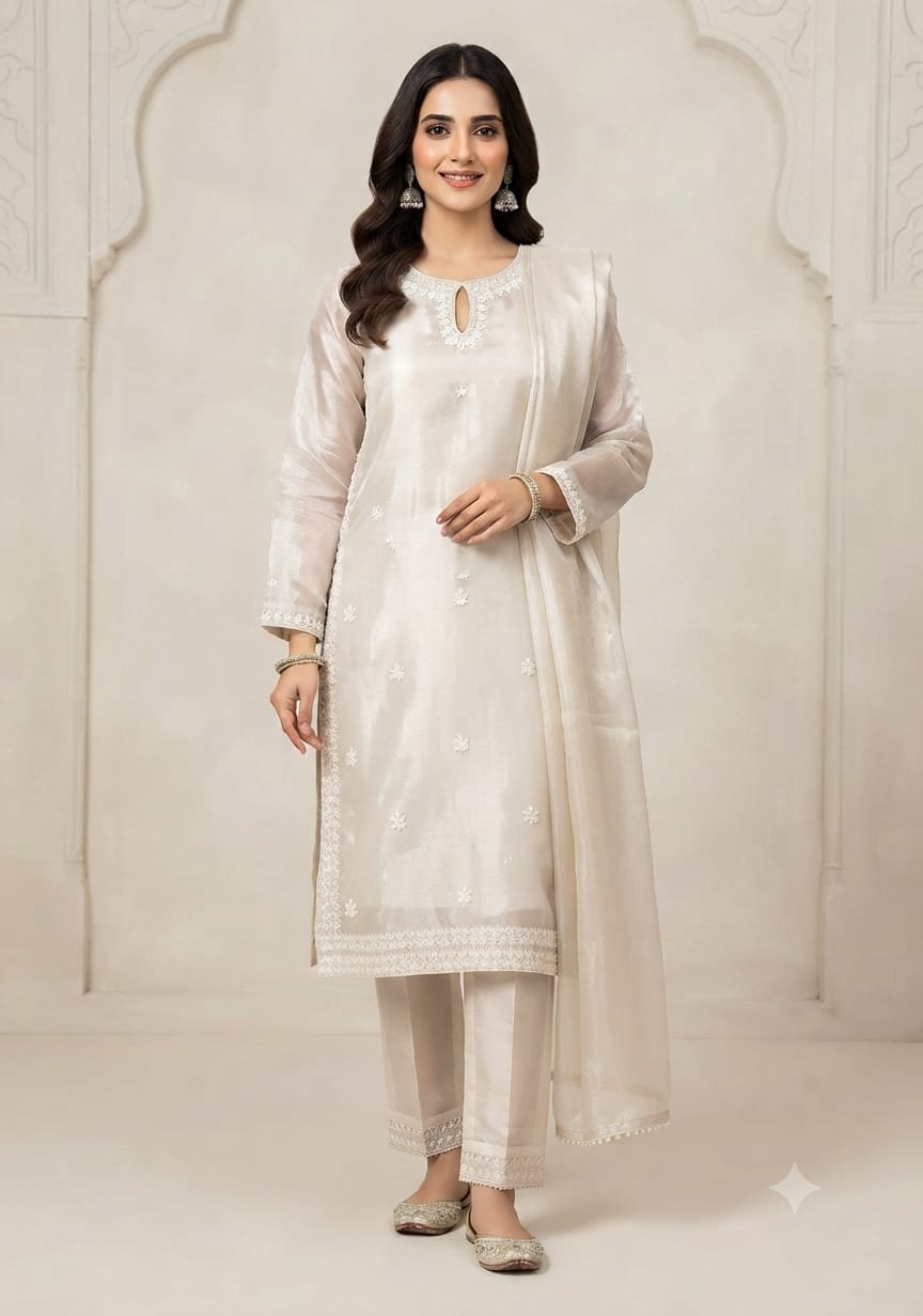 U&I Glamour RIWAQ Premium Embroidered Stitched Suit