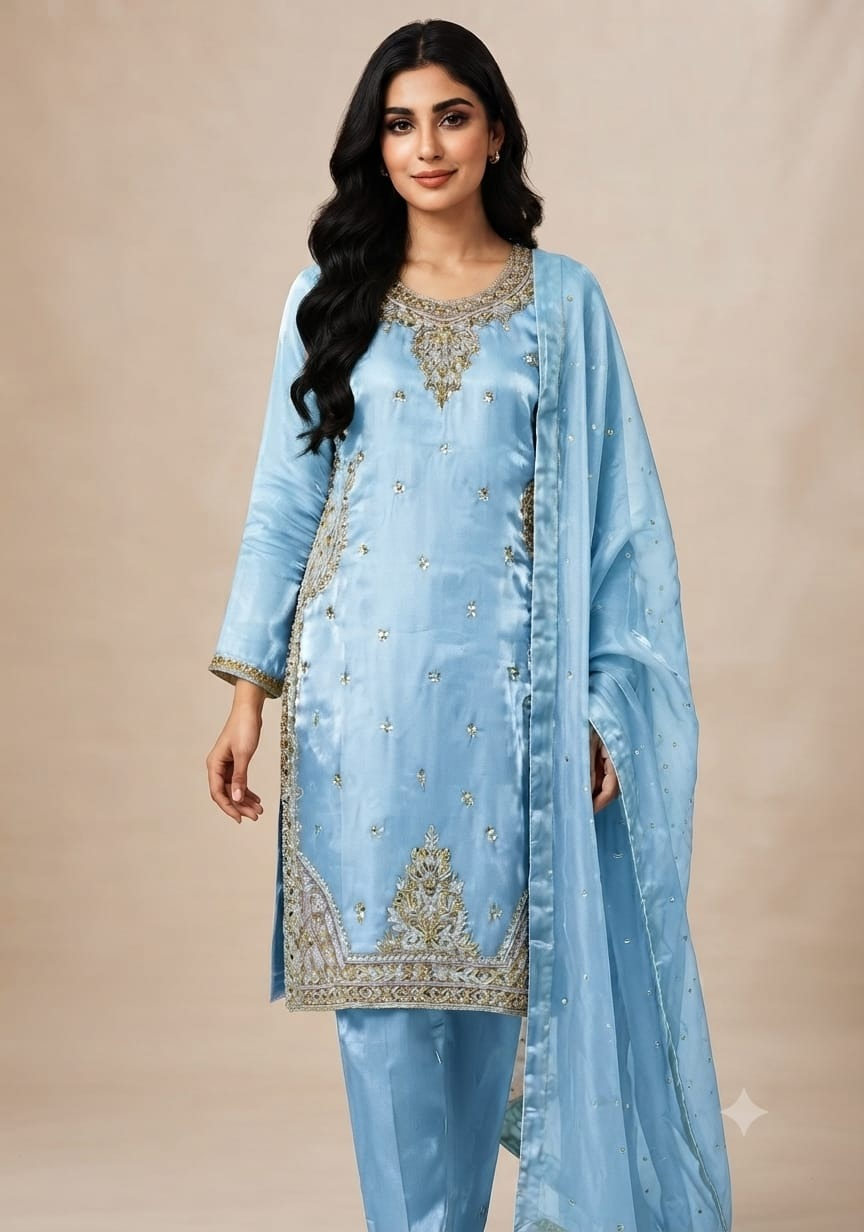 NOOR-E-AAB Premium Embroidered Stitched Suit