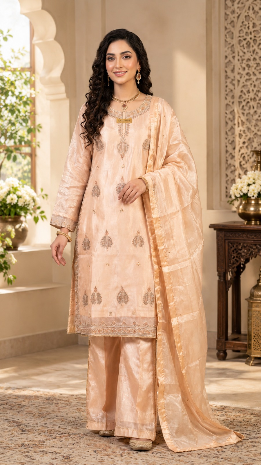 NAWAB E ZARI Premium Embroidered Stitched Suit