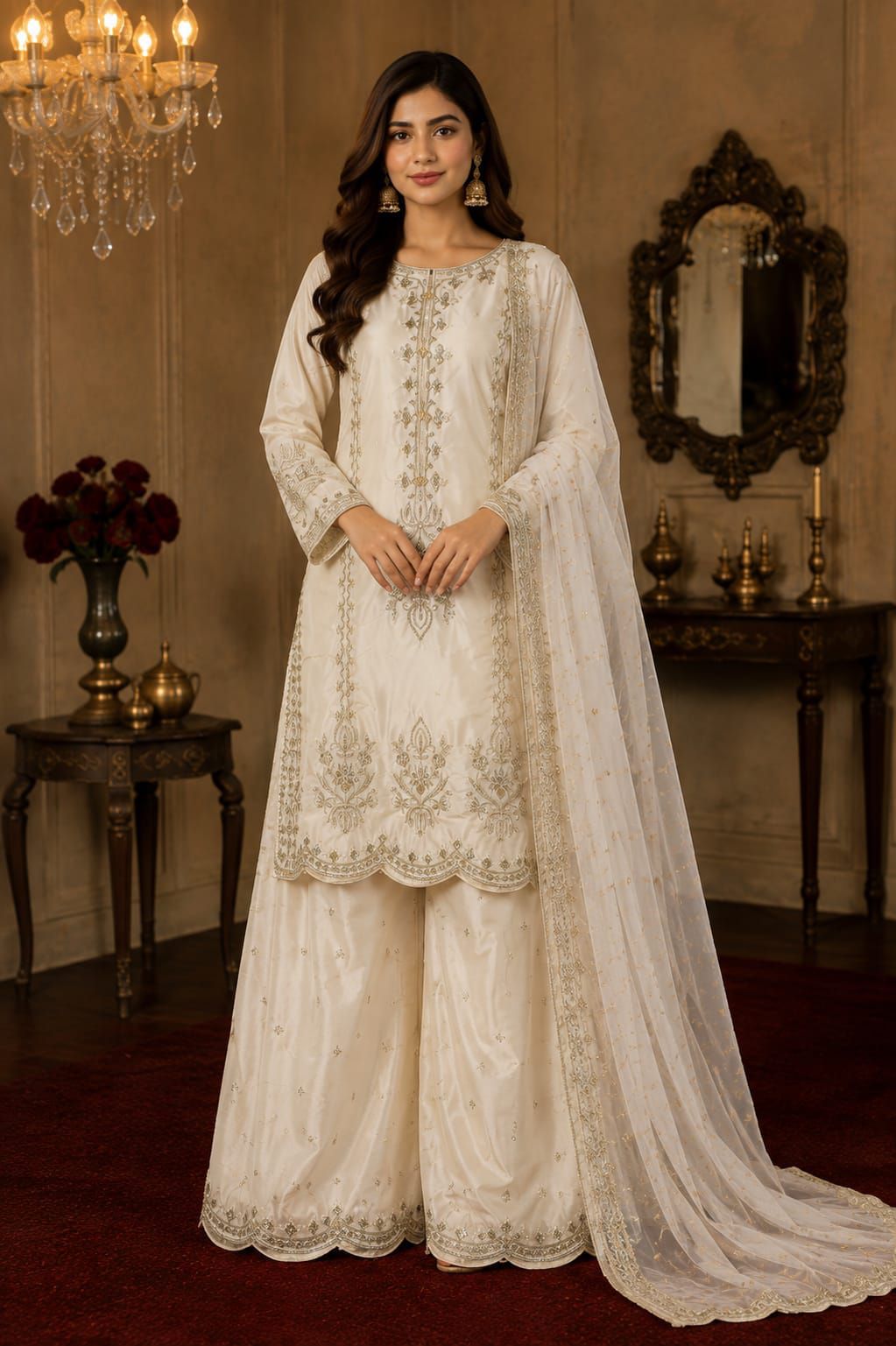 MAHVEEN – Premium Embroidered Stitched Suit