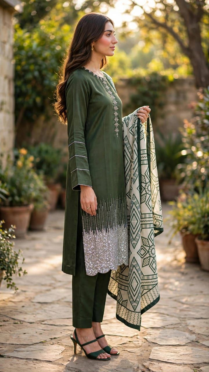 Rang e shab Premium Embroidered Stitched Suit